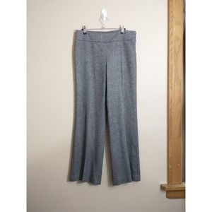 Talbots Womens Wool Blend Classic Wide Leg Pants Sz 6 Grey Preppy Light Academia